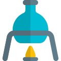Round body flask on a burning test apparatus icon