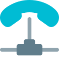 Landline phone network with multiple merge line icon