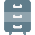 Verticle office drawer three stage - office management icon