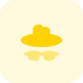 Anonymous user with hat and glasses layout icon