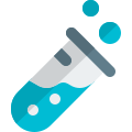 Lab experiment in a test tube with bubble coming out icon