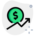 Direct growth of internation forex money market icon