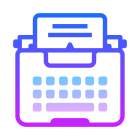 Typewriter With Paper icon