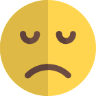 Pictorial representation of sad face emoticon layout icon