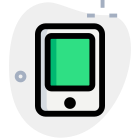 Small screen cell phone with home button icon