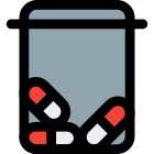 Field prescription drug capsule in a bottle icon