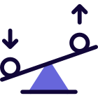 Mass of objects with forces applied on both sides icon