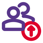 Uploading a document or file on a group with up arrow icon
