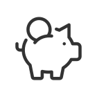 Put Coin Into Piggy Bank icon