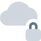 Personal online server with cloud storage locked icon