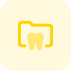 Patient dental report stored in computer archive folder icon