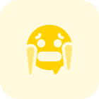 Cold shivring face expression of winter emoji icon