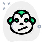 Confused monkey facial expression emoji for instant messenger icon