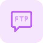 FTP server on a chat inbox isolated on a white background icon