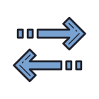 Setas horizontais de classificação icon