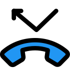 Smartphone miss call alert layout with an arrow icon