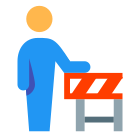 Arbeiter mit Straßensperre icon