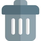 Trash can with lid isolated on awhite background icon