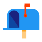 Caixa postal aberta bandeira pra cima icon