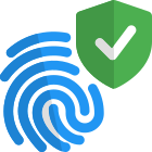 Finger scan protected with phone security recognition icon