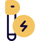 Microphone charging Icon with a thunderbolt Logotype icon