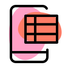 Portable spreadsheet table format on a smartphone icon