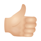 Thumbs Up Light Skin Tone icon