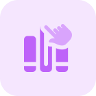 Touch responsive display of collection of books isolated on our background icon