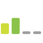 Less or half signal bars for phone signal reception icon