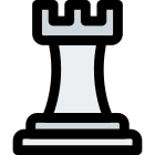 Chess castle piece isolated on a white background icon