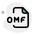 An OMF file is an audio file saved in a standard audio and video format Open Media Framework icon