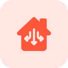 Air circulation inside in a smart home HVAC icon