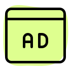 Online Advertisement in browser visible on internet icon