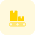 Shipment handling facility on a rolling conveyor icon