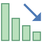 Gráfico negativo icon