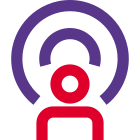 Live streaming online from an computer or mobile app icon