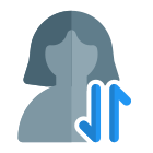User with a up and down both arrow direction for data transfer layout icon