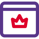 Premium membership online crown badge on internet icon