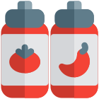 Sauce bottle for the tomato and chili icon