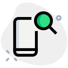Search on cell phone directory with magnify glass icon