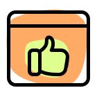 Social media thumbs up button for website icon