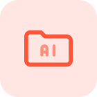 Folder of programming of artificial intelligence isolated on a white background icon