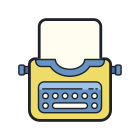 Typewriter With Paper icon