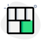 Five section frame column grid panel layout icon