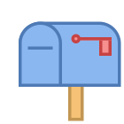Cassetta postale chiusa bandiera giù icon