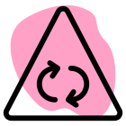 Roundabout with clockwise arrows on a triangular board icon