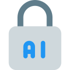 Artificial intelligence programming locked isolated on white background icon