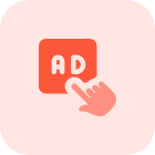 Pay per click on ads online on internet icon
