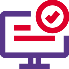 Checklist with check mark for the content available on internet icon