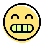 Happy reaction with teeth out visible smile icon